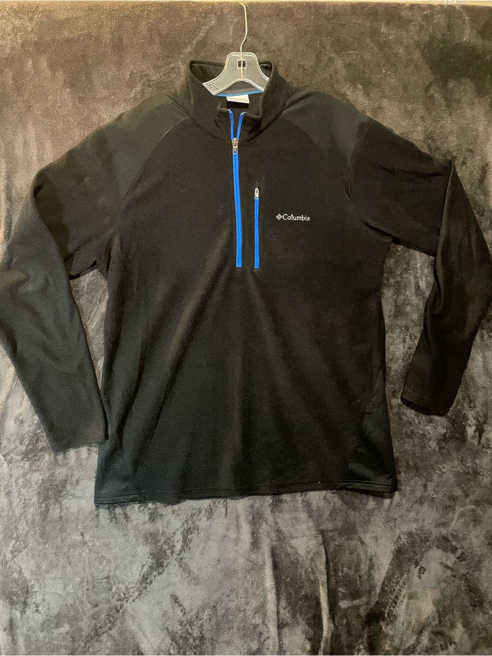 Columbia 1/4 Zip Pullover Fleece Sweater Jacket MenS Size Large Black